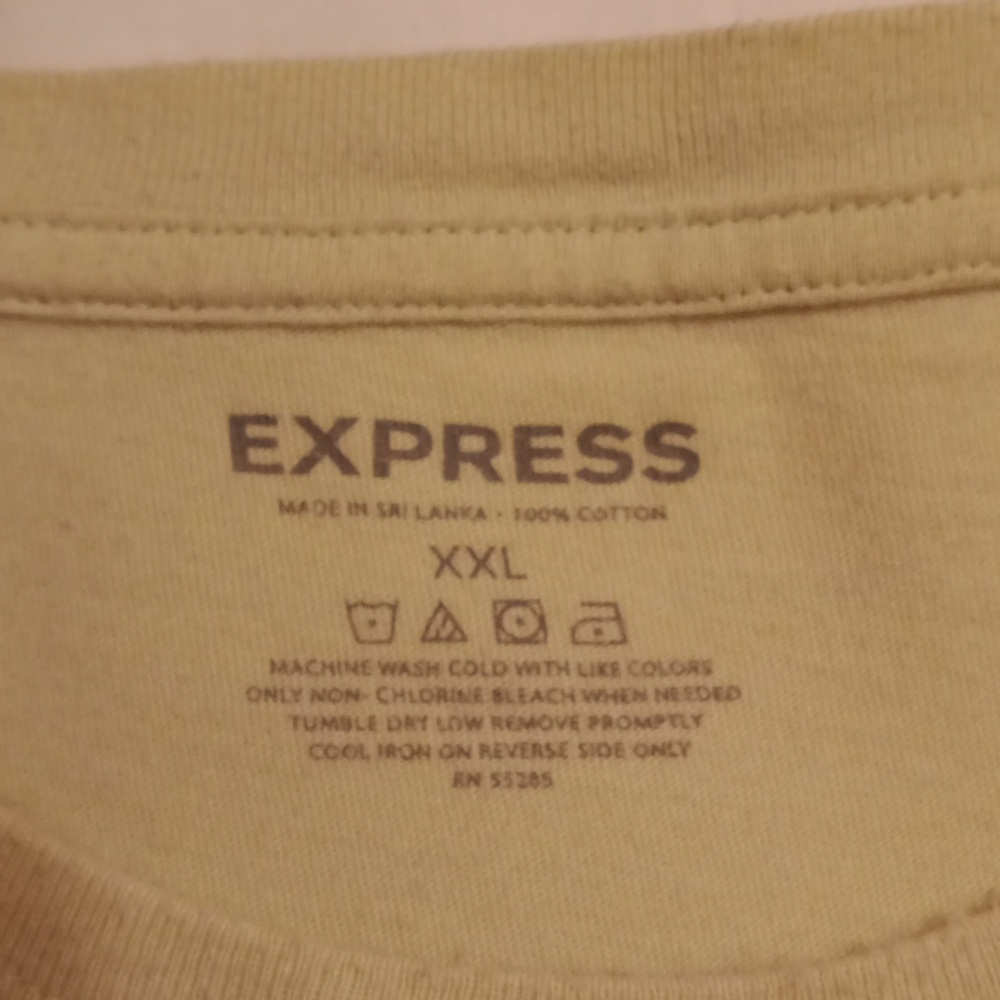 Express Men's Green Embellished T-shirt Size XXL, Excellent Condition